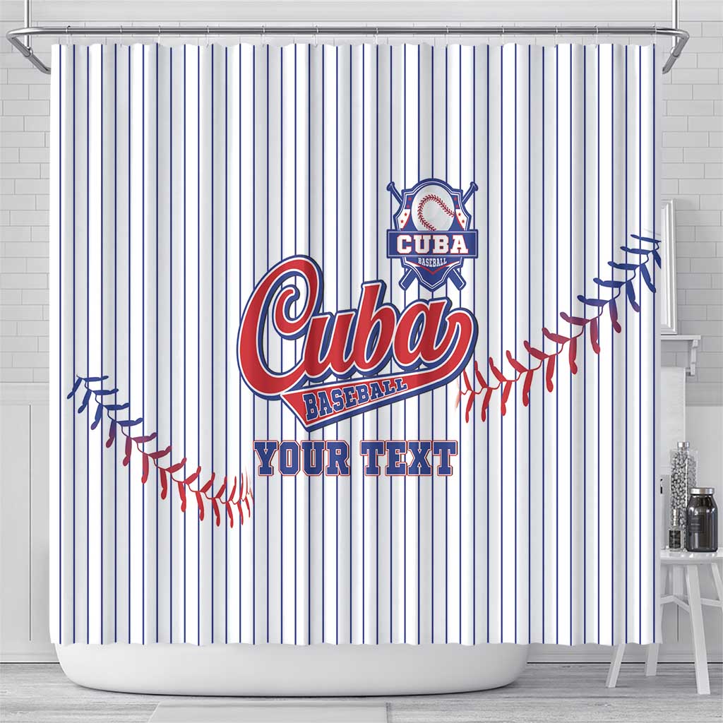 Custom Cuba Baseball Shower Curtain Sporty Style