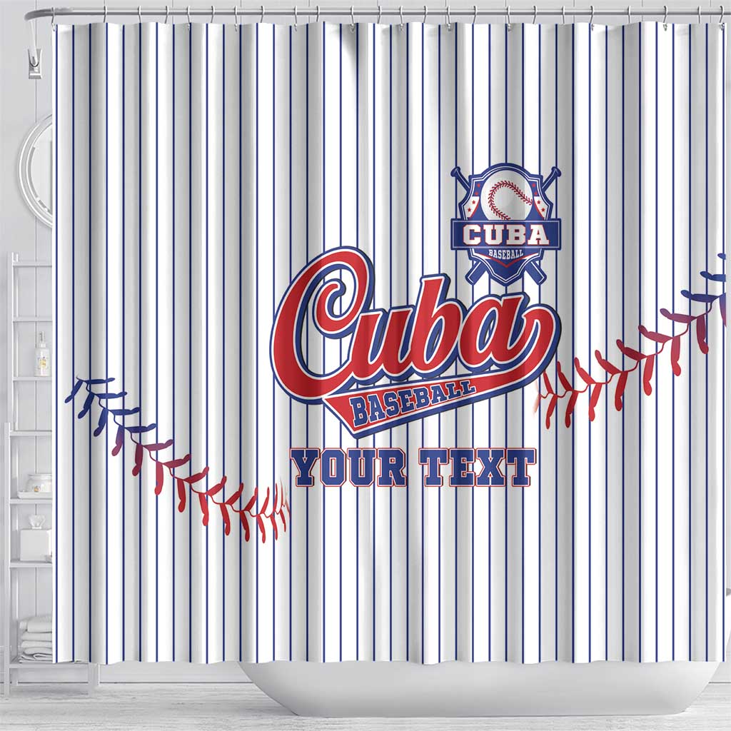 Custom Cuba Baseball Shower Curtain Sporty Style