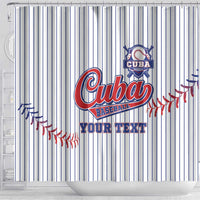 Custom Cuba Baseball Shower Curtain Sporty Style