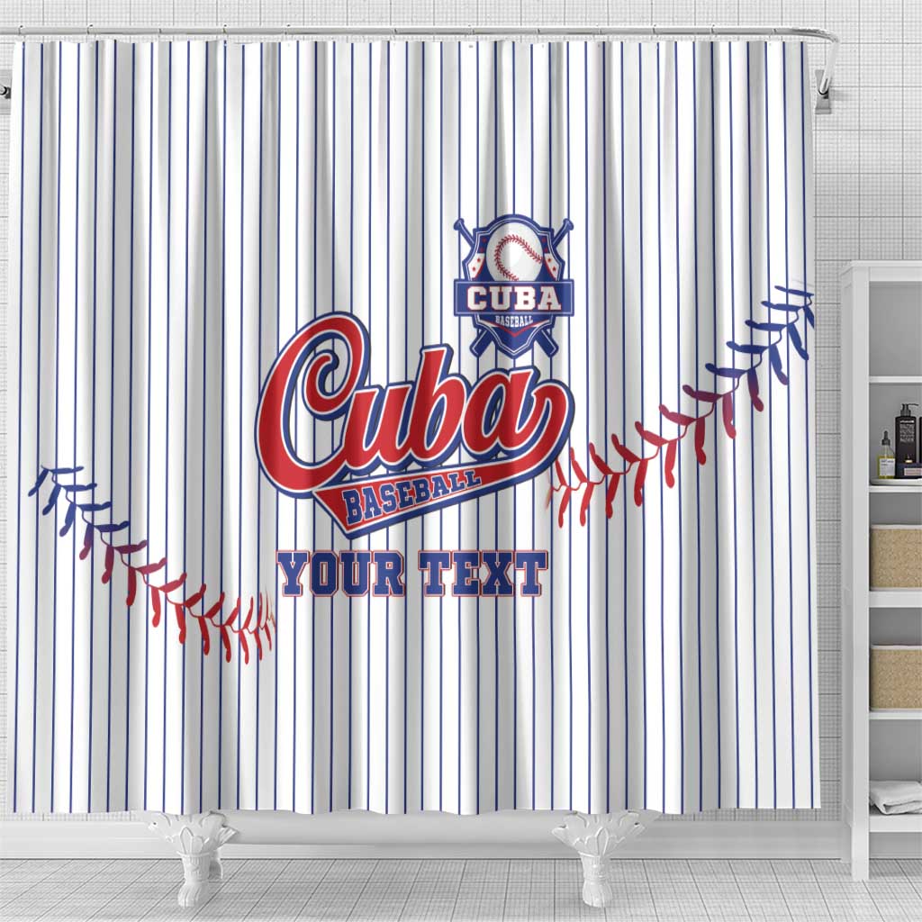 Custom Cuba Baseball Shower Curtain Sporty Style
