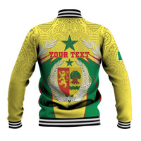 Personalised Senegal Baseball Jacket Coat Of Arms Mix African Pattern - Wonder Print Shop