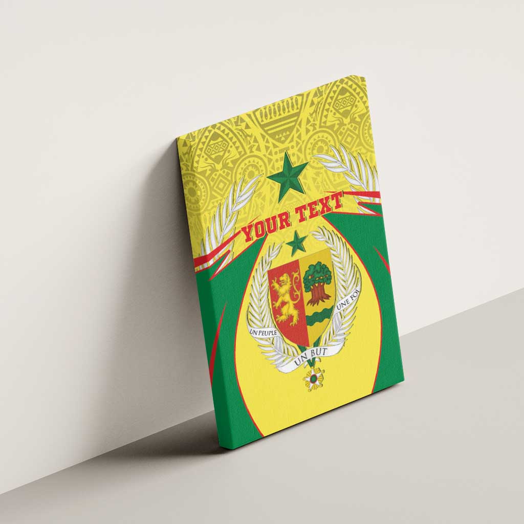 Personalised Senegal Canvas Wall Art Coat Of Arms Mix African Pattern - Wonder Print Shop