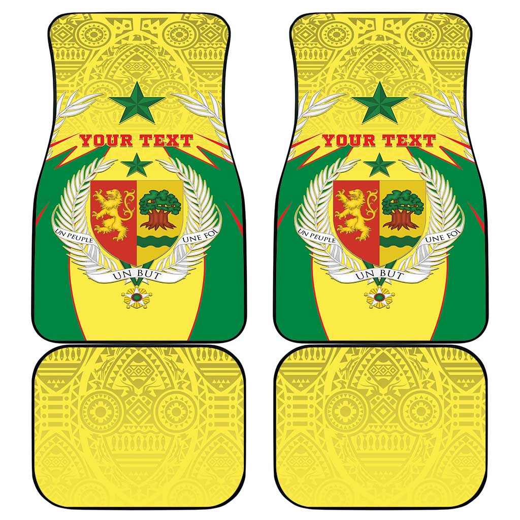 Personalised Senegal Car Mats Coat Of Arms Mix African Pattern - Wonder Print Shop