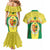 Personalised Senegal Couples Matching Mermaid Dress and Hawaiian Shirt Coat Of Arms Mix African Pattern - Wonder Print Shop