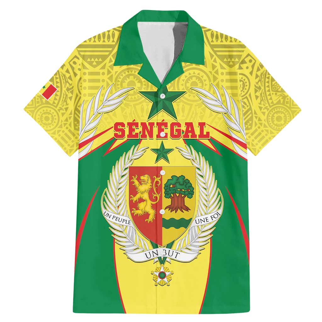 Personalised Senegal Family Matching Mermaid Dress and Hawaiian Shirt Coat Of Arms Mix African Pattern - Wonder Print Shop