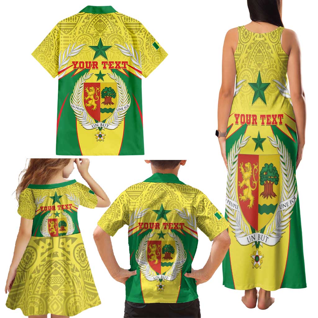Personalised Senegal Family Matching Tank Maxi Dress and Hawaiian Shirt Coat Of Arms Mix African Pattern - Wonder Print Shop