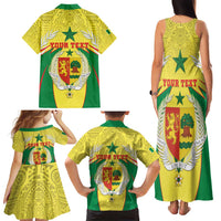Personalised Senegal Family Matching Tank Maxi Dress and Hawaiian Shirt Coat Of Arms Mix African Pattern - Wonder Print Shop