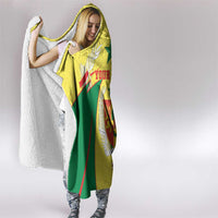 Personalised Senegal Hooded Blanket Coat Of Arms Mix African Pattern