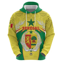 Personalised Senegal Hoodie Coat Of Arms Mix African Pattern - Wonder Print Shop