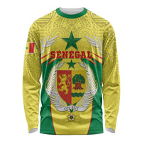 Personalised Senegal Long Sleeve Shirt Coat Of Arms Mix African Pattern - Wonder Print Shop