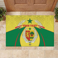 Personalised Senegal Rubber Doormat Coat Of Arms Mix African Pattern - Wonder Print Shop
