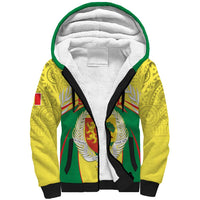 Personalised Senegal Sherpa Hoodie Coat Of Arms Mix African Pattern - Wonder Print Shop