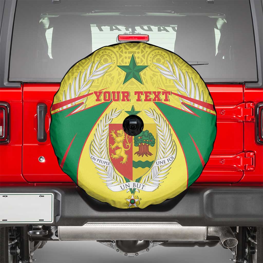 Personalised Senegal Spare Tire Cover Coat Of Arms Mix African Pattern - Wonder Print Shop