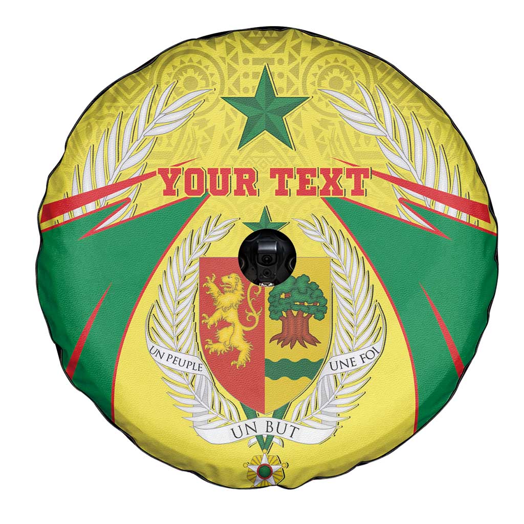 Personalised Senegal Spare Tire Cover Coat Of Arms Mix African Pattern - Wonder Print Shop