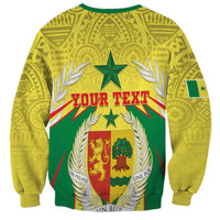 Personalised Senegal Sweatshirt Coat Of Arms Mix African Pattern - Wonder Print Shop