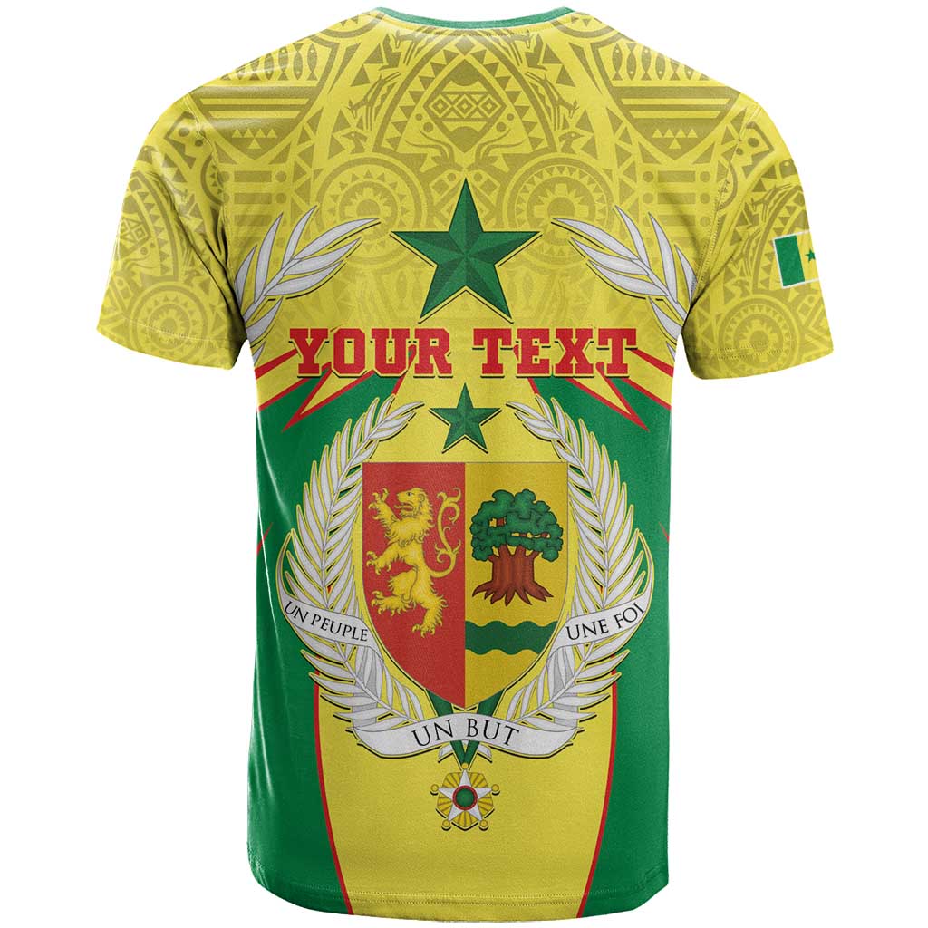 Personalised Senegal T Shirt Coat Of Arms Mix African Pattern - Wonder Print Shop