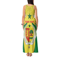 Personalised Senegal Tank Maxi Dress Coat Of Arms Mix African Pattern - Wonder Print Shop
