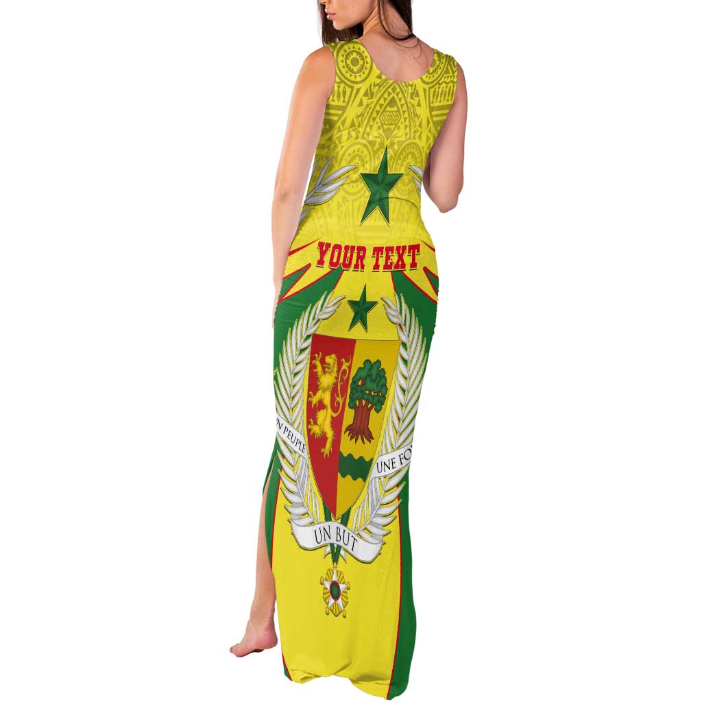 Personalised Senegal Tank Maxi Dress Coat Of Arms Mix African Pattern - Wonder Print Shop