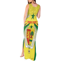 Personalised Senegal Tank Maxi Dress Coat Of Arms Mix African Pattern - Wonder Print Shop