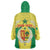 Personalised Senegal Wearable Blanket Hoodie Coat Of Arms Mix African Pattern - Wonder Print Shop