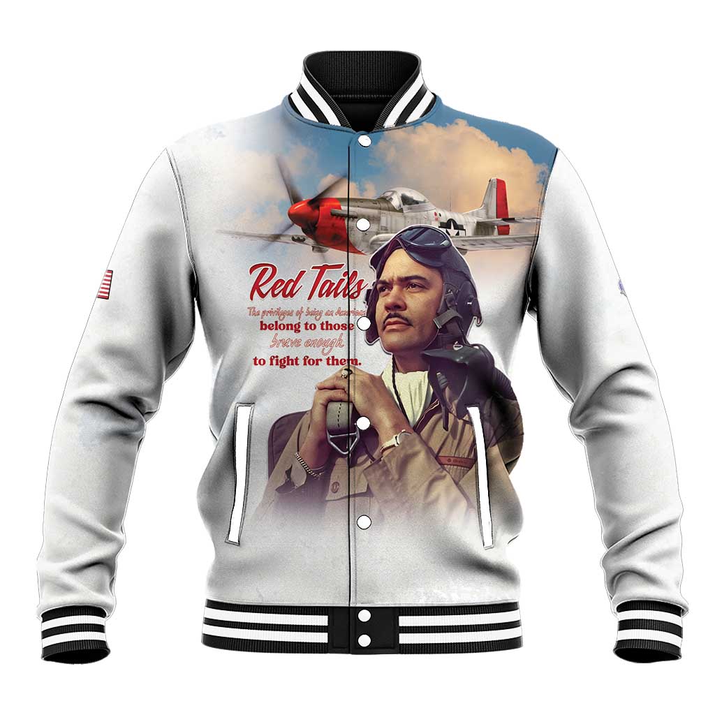 Tuskegee Airmen Red Tails Baseball Jacket Brave Enough to Fight - Wonder Print Shop