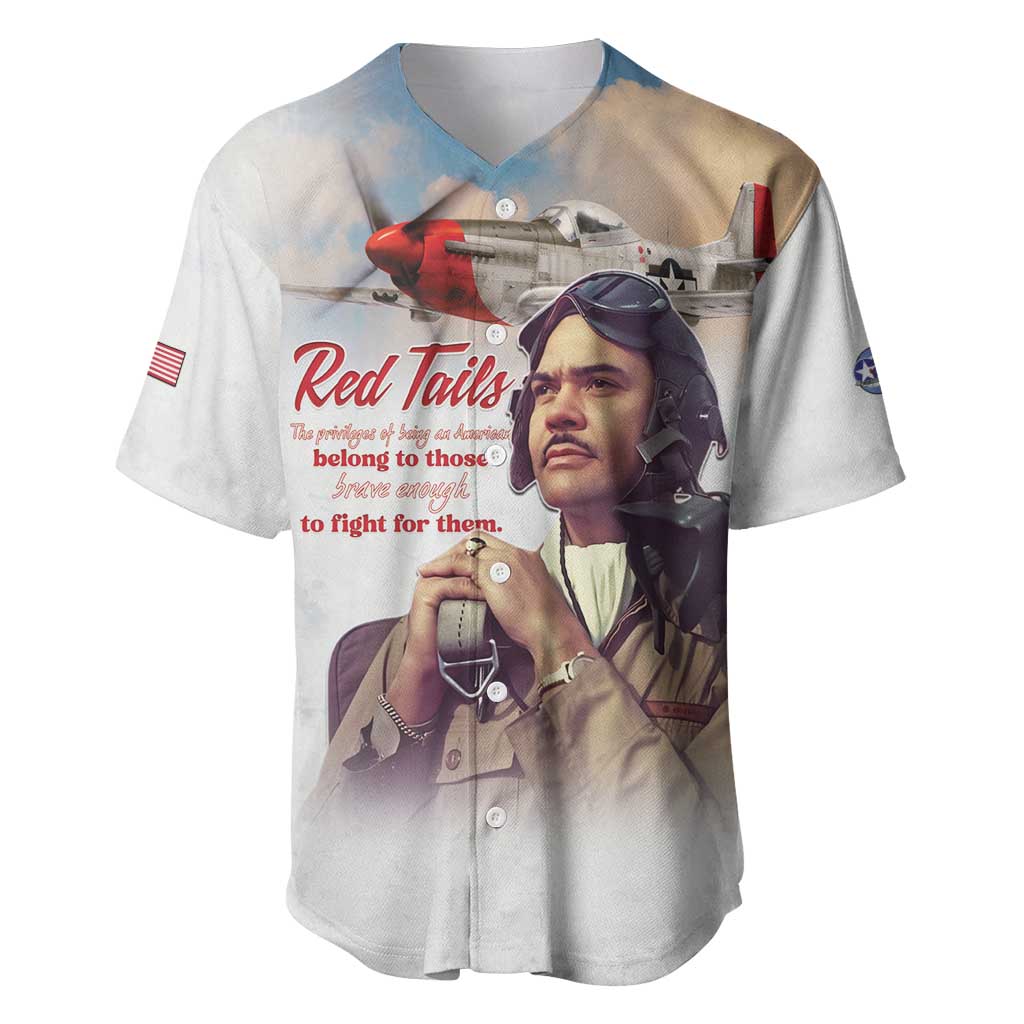 Tuskegee Airmen Red Tails Baseball Jersey Brave Enough to Fight - Wonder Print Shop