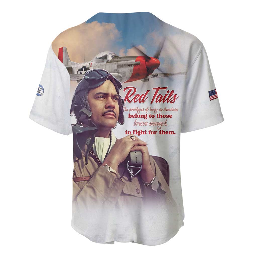 Tuskegee Airmen Red Tails Baseball Jersey Brave Enough to Fight - Wonder Print Shop