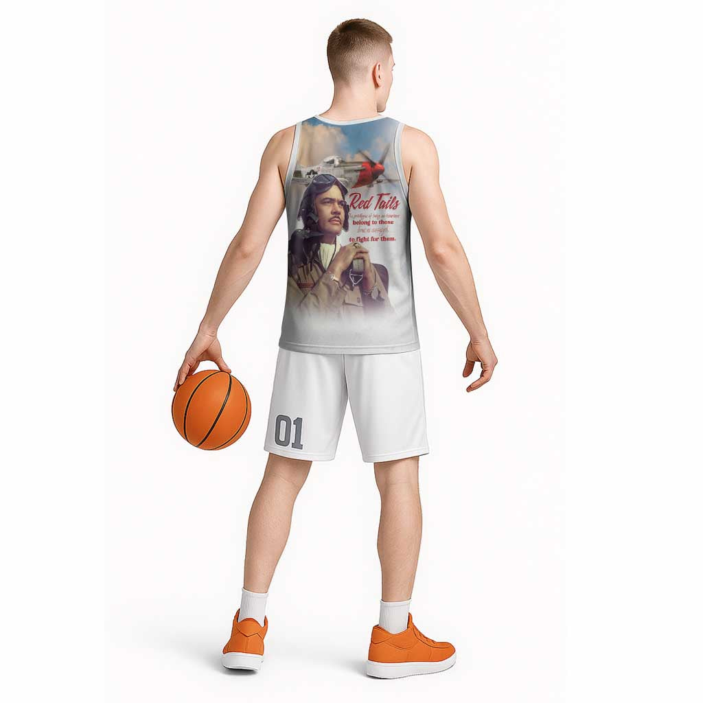 Tuskegee Airmen Red Tails Basketball Jersey Brave Enough to Fight - Wonder Print Shop