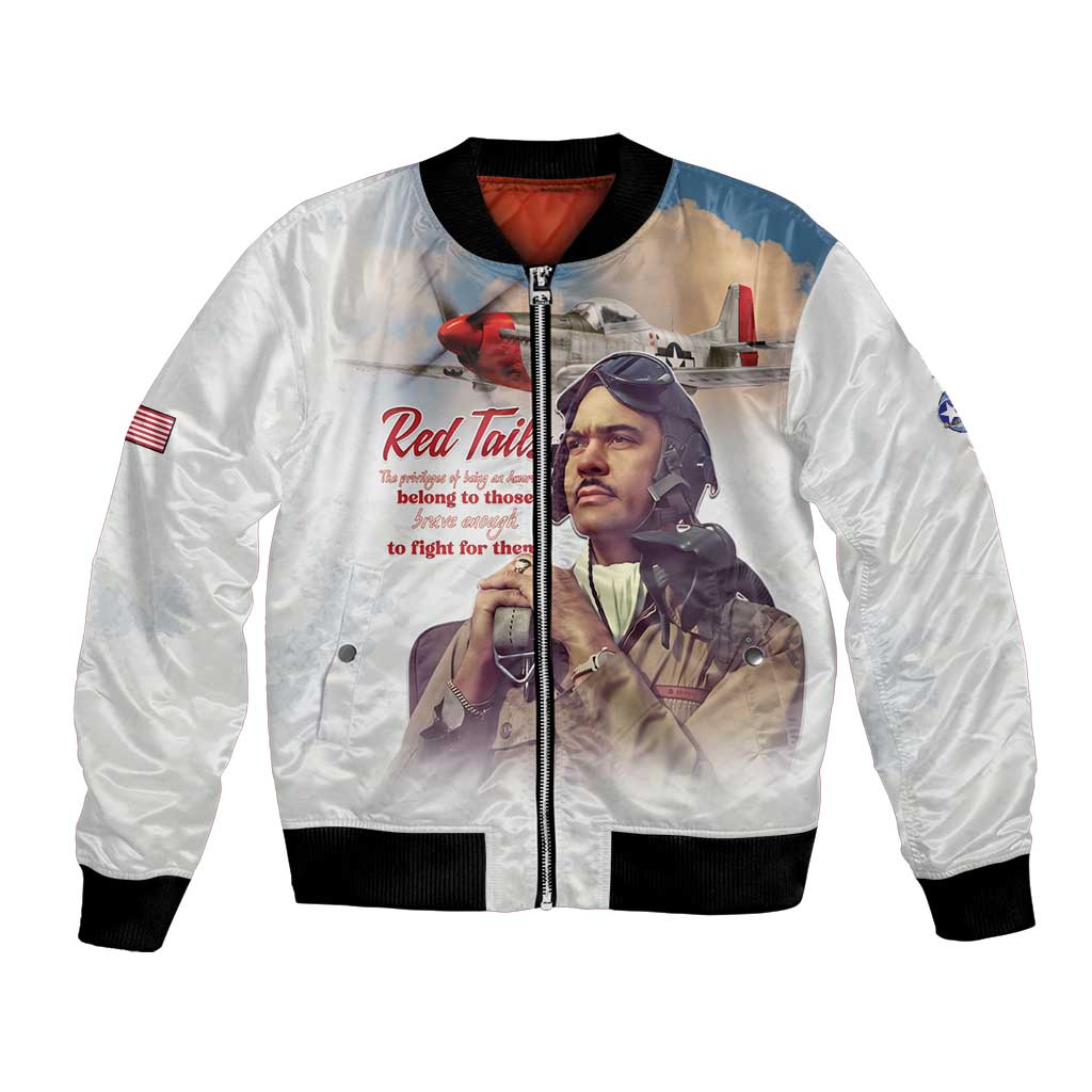 Tuskegee Airmen Red Tails Bomber Jacket Brave Enough to Fight - Wonder Print Shop