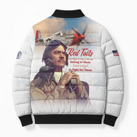 Tuskegee Airmen Red Tails Bomber Puffer Jacket Brave Enough to Fight - Wonder Print Shop