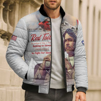 Tuskegee Airmen Red Tails Bomber Puffer Jacket Brave Enough to Fight - Wonder Print Shop
