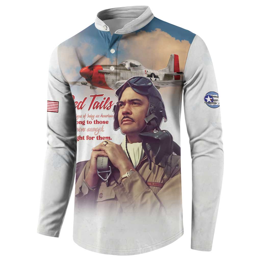 Tuskegee Airmen Red Tails Button Sweatshirt Brave Enough to Fight - Wonder Print Shop