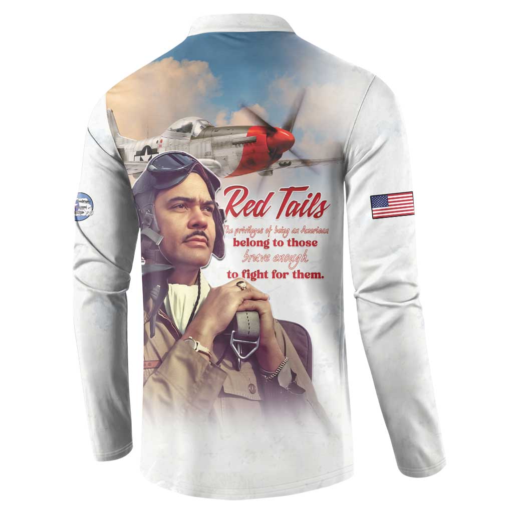 Tuskegee Airmen Red Tails Button Sweatshirt Brave Enough to Fight - Wonder Print Shop