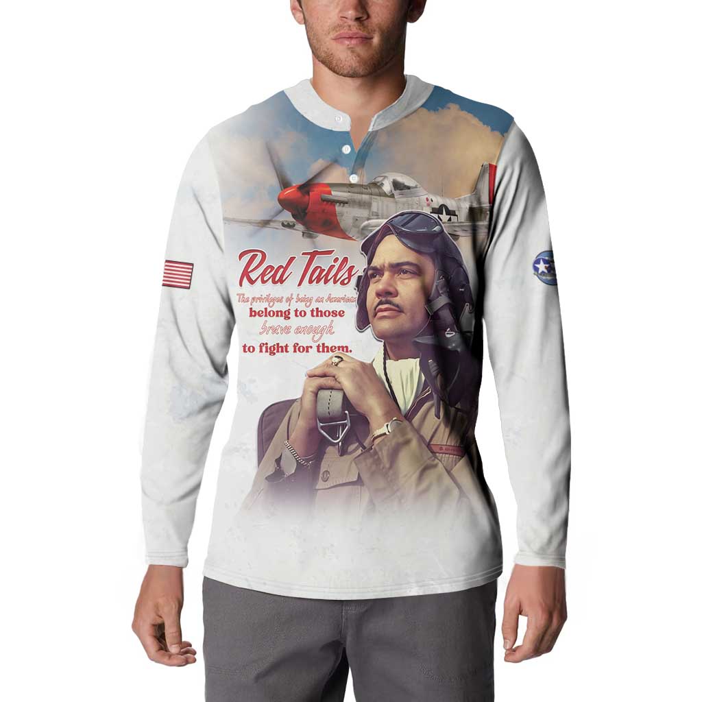 Tuskegee Airmen Red Tails Button Sweatshirt Brave Enough to Fight - Wonder Print Shop
