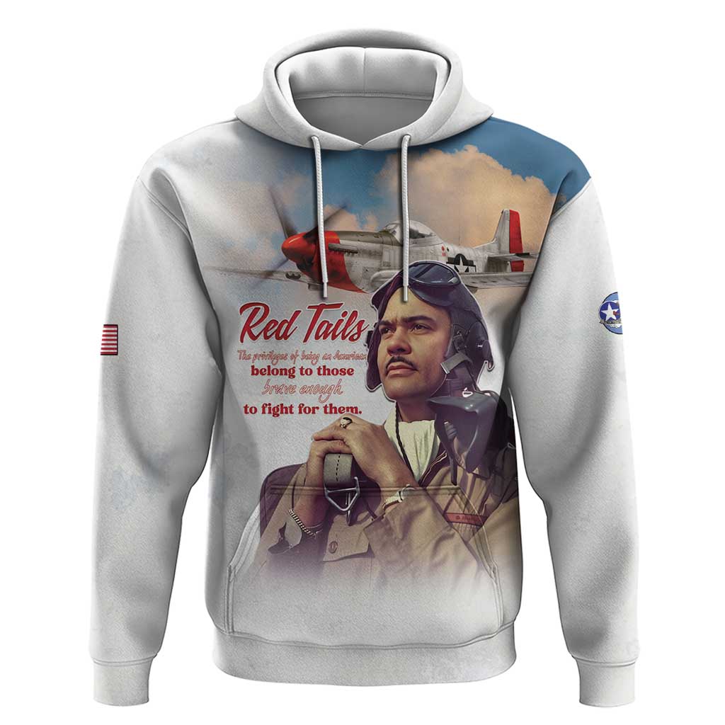 Tuskegee Airmen Red Tails Hoodie Brave Enough to Fight - Wonder Print Shop