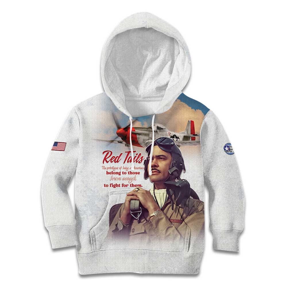 Tuskegee Airmen Red Tails Kid Hoodie Brave Enough to Fight - Wonder Print Shop