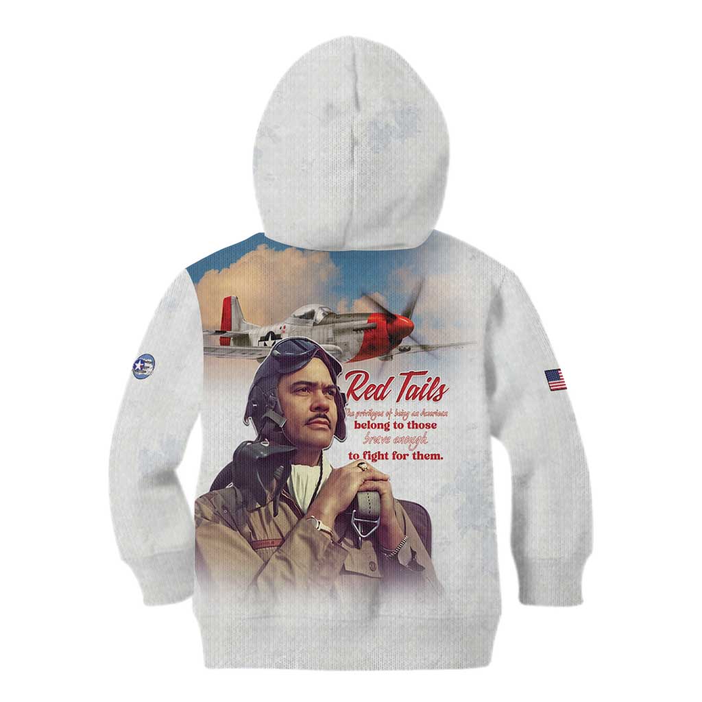 Tuskegee Airmen Red Tails Kid Hoodie Brave Enough to Fight - Wonder Print Shop