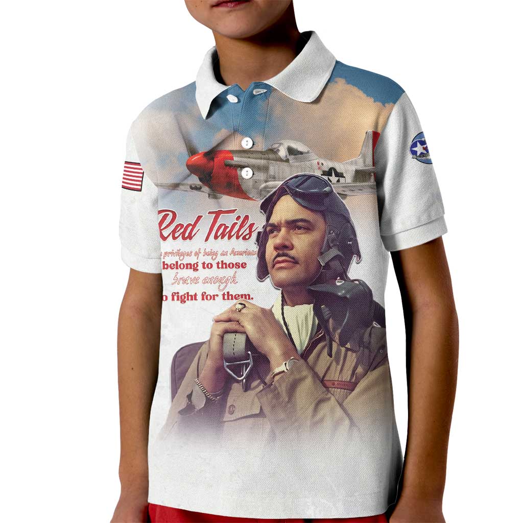 Tuskegee Airmen Red Tails Kid Polo Shirt Brave Enough to Fight - Wonder Print Shop