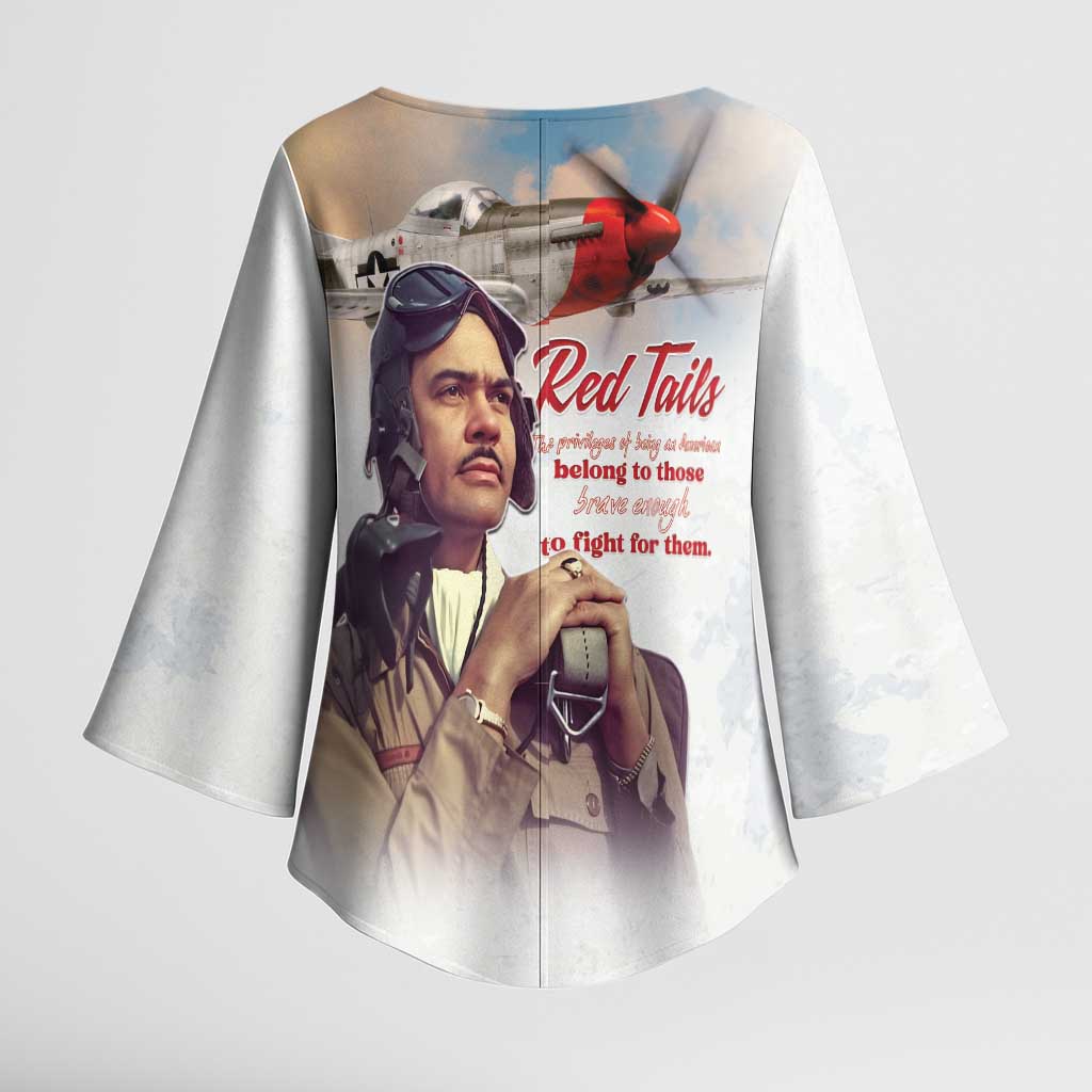 Tuskegee Airmen Red Tails Kimono Sleeve Blouse Brave Enough to Fight - Wonder Print Shop