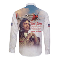Tuskegee Airmen Red Tails Long Sleeve Button Shirt Brave Enough to Fight - Wonder Print Shop