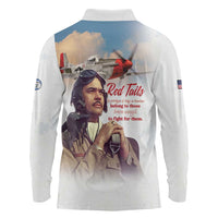 Tuskegee Airmen Red Tails Long Sleeve Polo Shirt Brave Enough to Fight - Wonder Print Shop