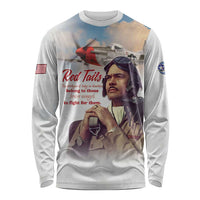 Tuskegee Airmen Red Tails Long Sleeve Shirt Brave Enough to Fight - Wonder Print Shop