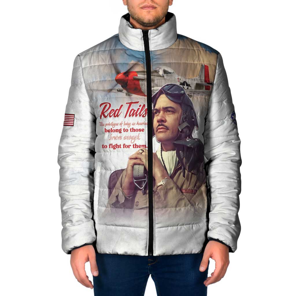 Tuskegee Airmen Red Tails Padded Jacket Brave Enough to Fight - Wonder Print Shop