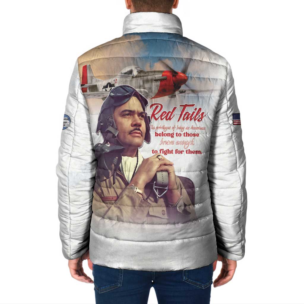 Tuskegee Airmen Red Tails Padded Jacket Brave Enough to Fight - Wonder Print Shop
