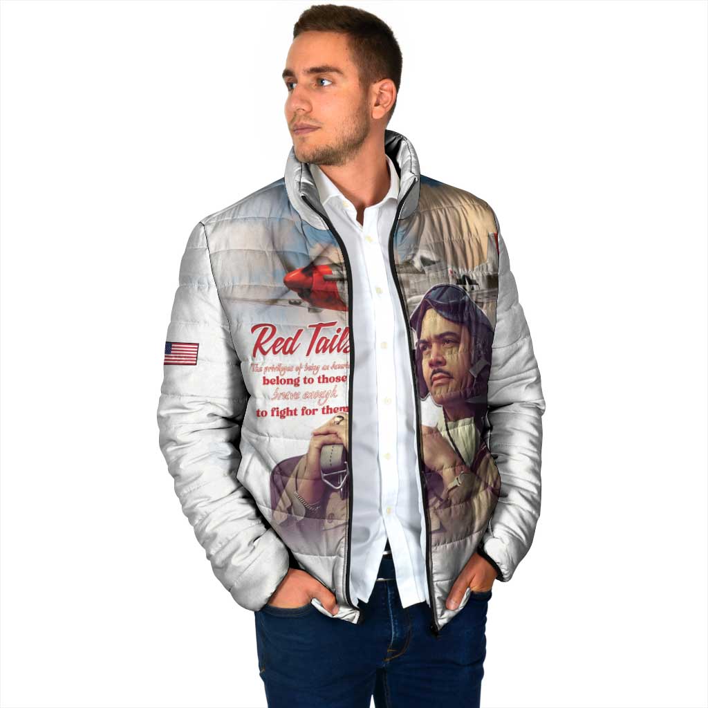 Tuskegee Airmen Red Tails Padded Jacket Brave Enough to Fight - Wonder Print Shop