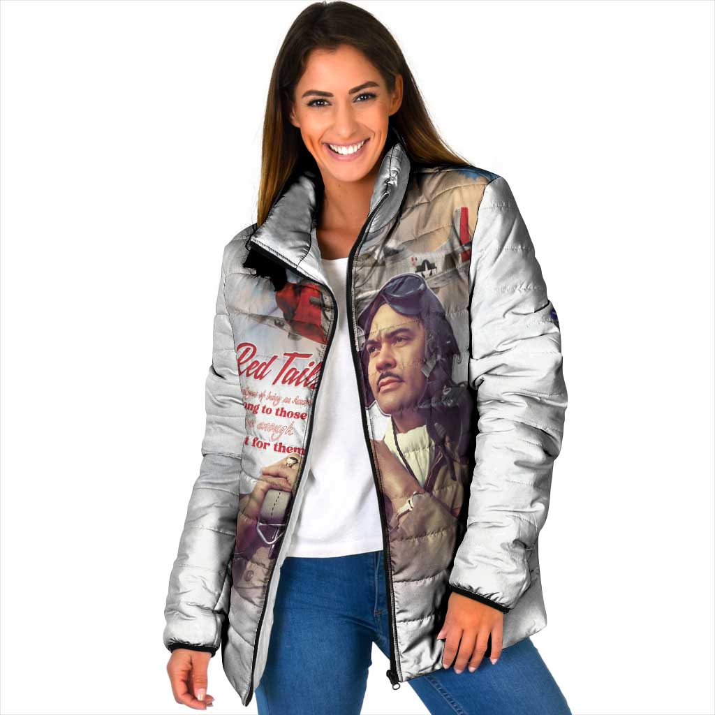 Tuskegee Airmen Red Tails Padded Jacket Brave Enough to Fight - Wonder Print Shop