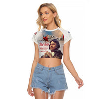 Tuskegee Airmen Red Tails Raglan Cropped T Shirt Brave Enough to Fight - Wonder Print Shop