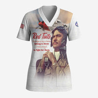 Tuskegee Airmen Red Tails Scrub Top Brave Enough to Fight - Wonder Print Shop