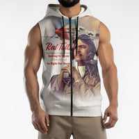 Tuskegee Airmen Red Tails Sleeveless Zip Hoodie Brave Enough to Fight - Wonder Print Shop