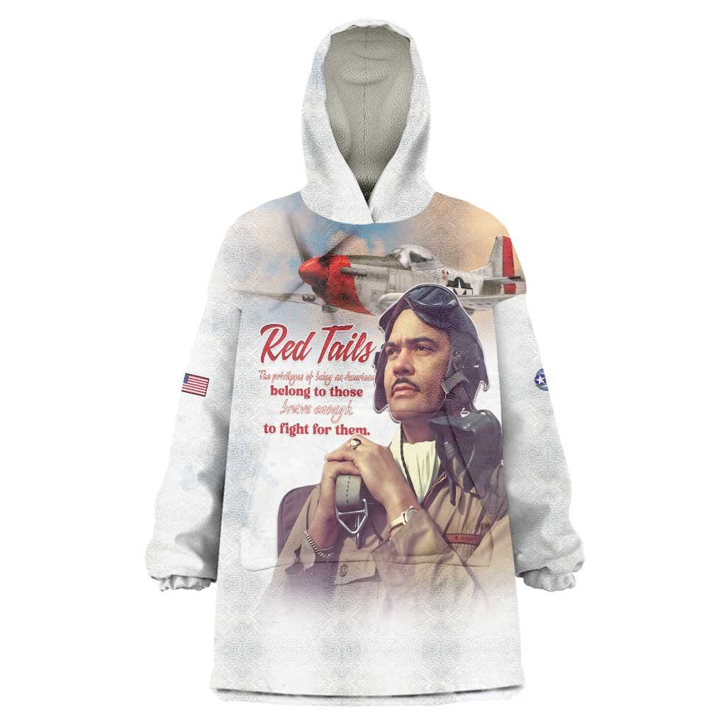 Tuskegee Airmen Red Tails Wearable Blanket Hoodie Brave Enough to Fight - Wonder Print Shop
